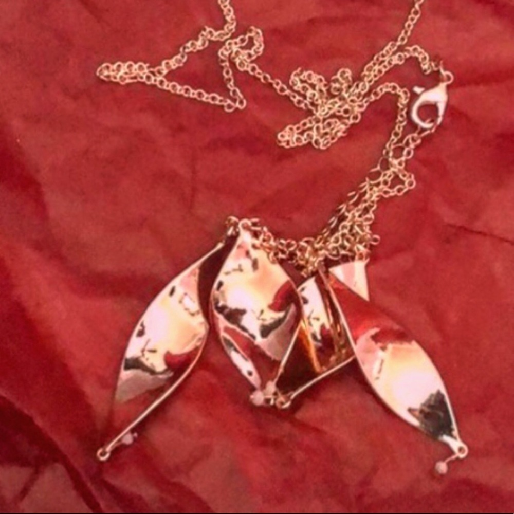A New Way Four Wavy Discs Long Necklace